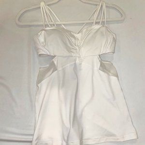 EUC Lululemon white cutout tank